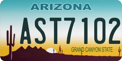 AZ license plate AST7102