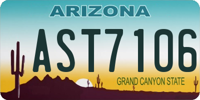 AZ license plate AST7106