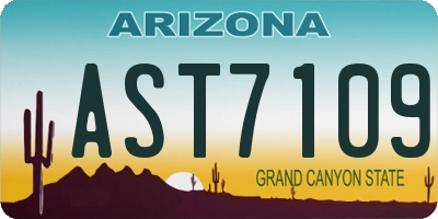 AZ license plate AST7109