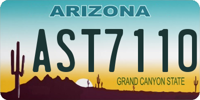 AZ license plate AST7110