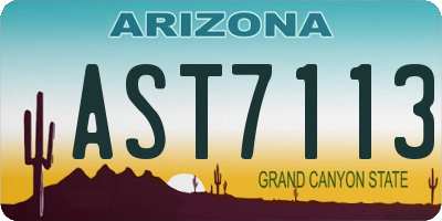 AZ license plate AST7113