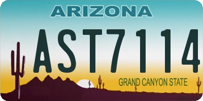 AZ license plate AST7114
