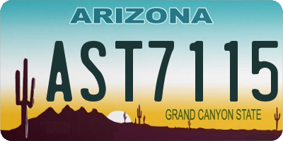 AZ license plate AST7115