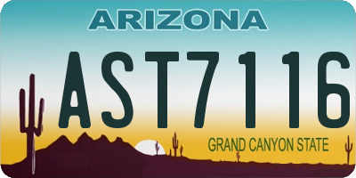 AZ license plate AST7116