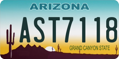 AZ license plate AST7118