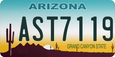 AZ license plate AST7119
