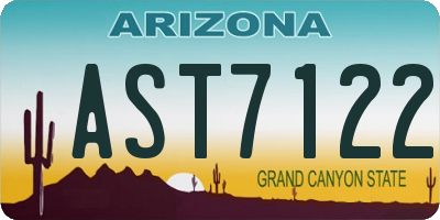 AZ license plate AST7122