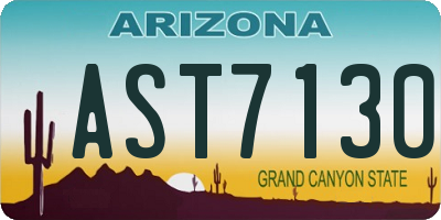 AZ license plate AST7130