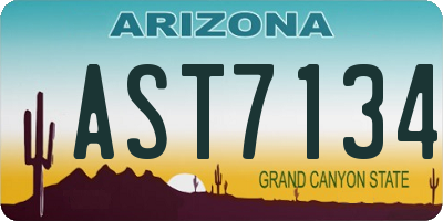 AZ license plate AST7134