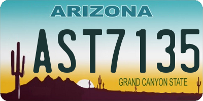 AZ license plate AST7135