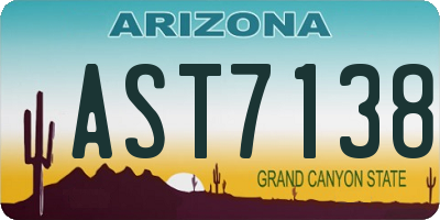 AZ license plate AST7138