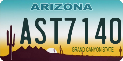 AZ license plate AST7140