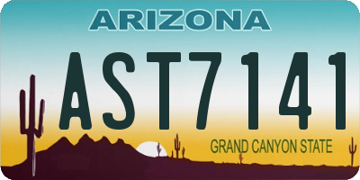 AZ license plate AST7141