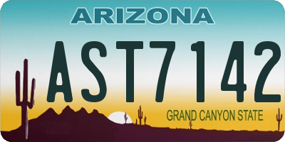AZ license plate AST7142