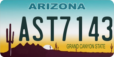 AZ license plate AST7143