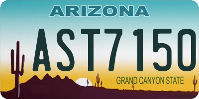AZ license plate AST7150
