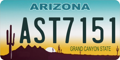 AZ license plate AST7151