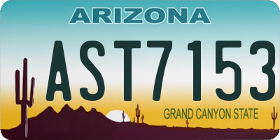 AZ license plate AST7153