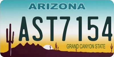 AZ license plate AST7154