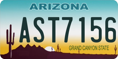 AZ license plate AST7156