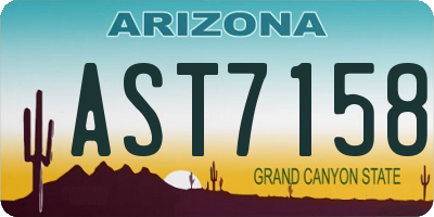 AZ license plate AST7158