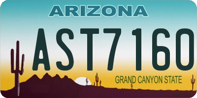 AZ license plate AST7160