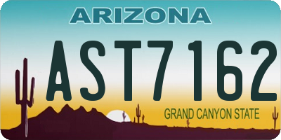 AZ license plate AST7162
