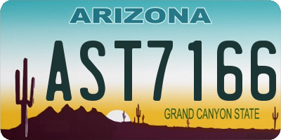 AZ license plate AST7166