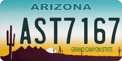 AZ license plate AST7167