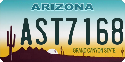 AZ license plate AST7168