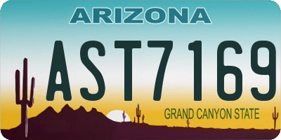 AZ license plate AST7169
