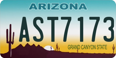 AZ license plate AST7173