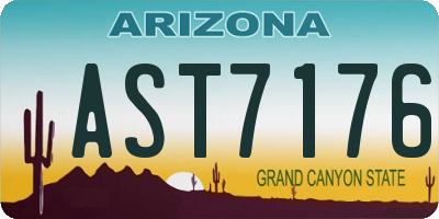 AZ license plate AST7176