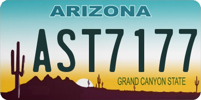AZ license plate AST7177