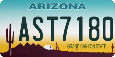 AZ license plate AST7180