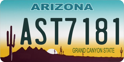 AZ license plate AST7181
