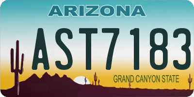 AZ license plate AST7183