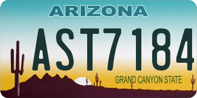 AZ license plate AST7184