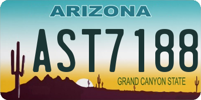 AZ license plate AST7188
