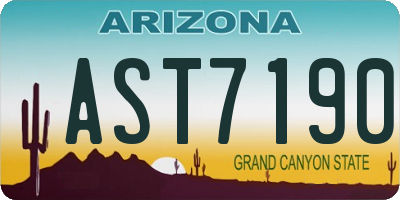 AZ license plate AST7190