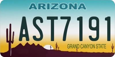 AZ license plate AST7191