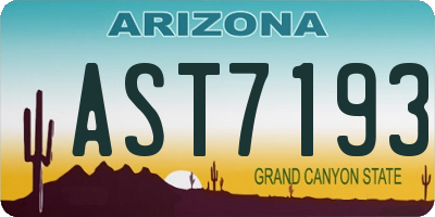 AZ license plate AST7193