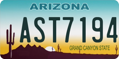 AZ license plate AST7194