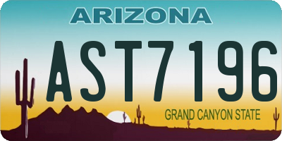 AZ license plate AST7196