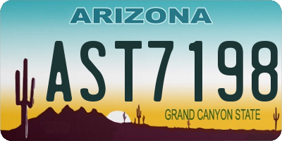 AZ license plate AST7198