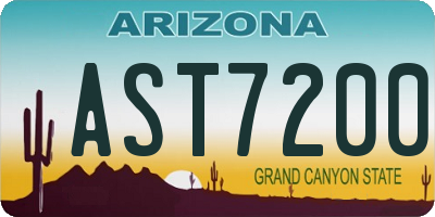 AZ license plate AST7200