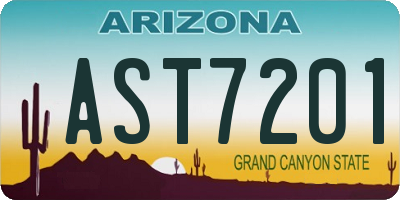 AZ license plate AST7201