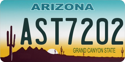 AZ license plate AST7202