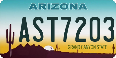 AZ license plate AST7203