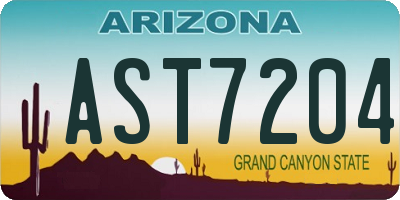 AZ license plate AST7204